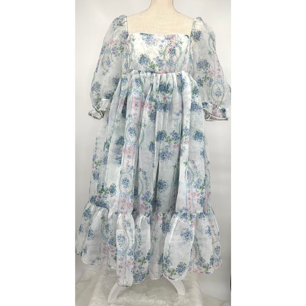 Selkie‎ La Belle Etoile Organza French Puff Dress XL - Picture 4 of 13